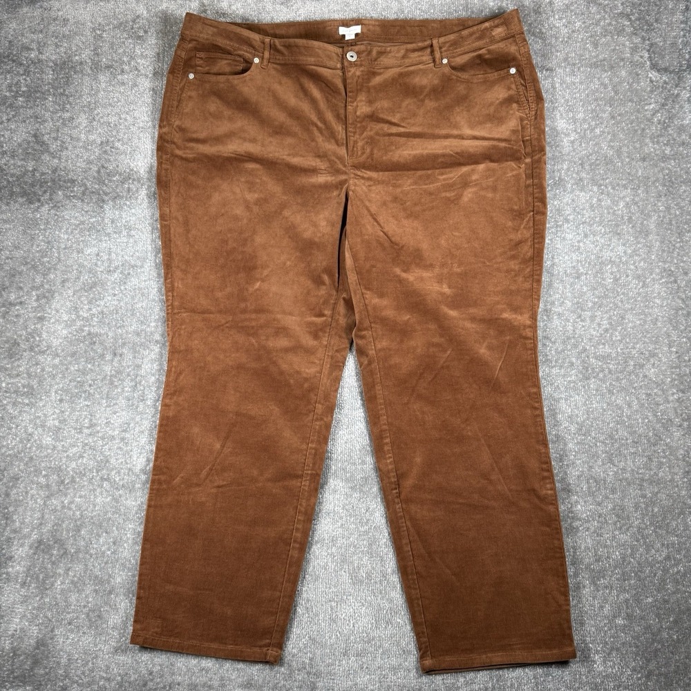 NWT J.Jill Pants Women's 28 Brown Corduroy Straight Leg Stretch